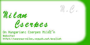 milan cserpes business card